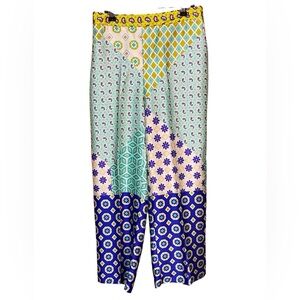NWOT Zara Cropped Patchwork Geometric Patterned Pants